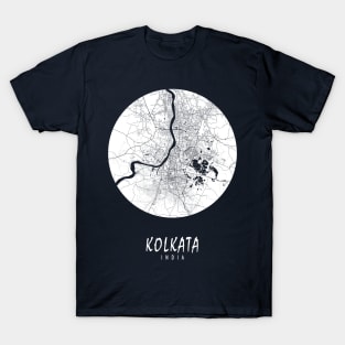 Kolkata, India City Map - Full Moon T-Shirt